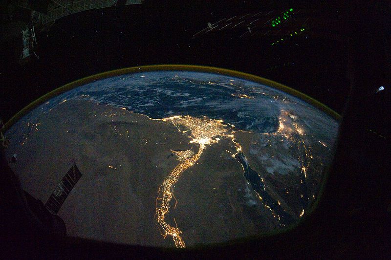Nile River Delta at Night
